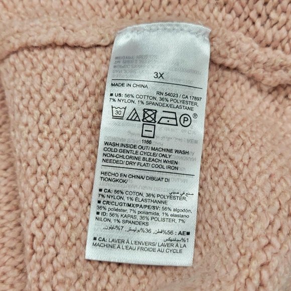 Old Navy Recycled Material Knit Crop Sweater, Relaxed Fit, Dusty Pink, 3X / XXXL - Picture 3 of 3